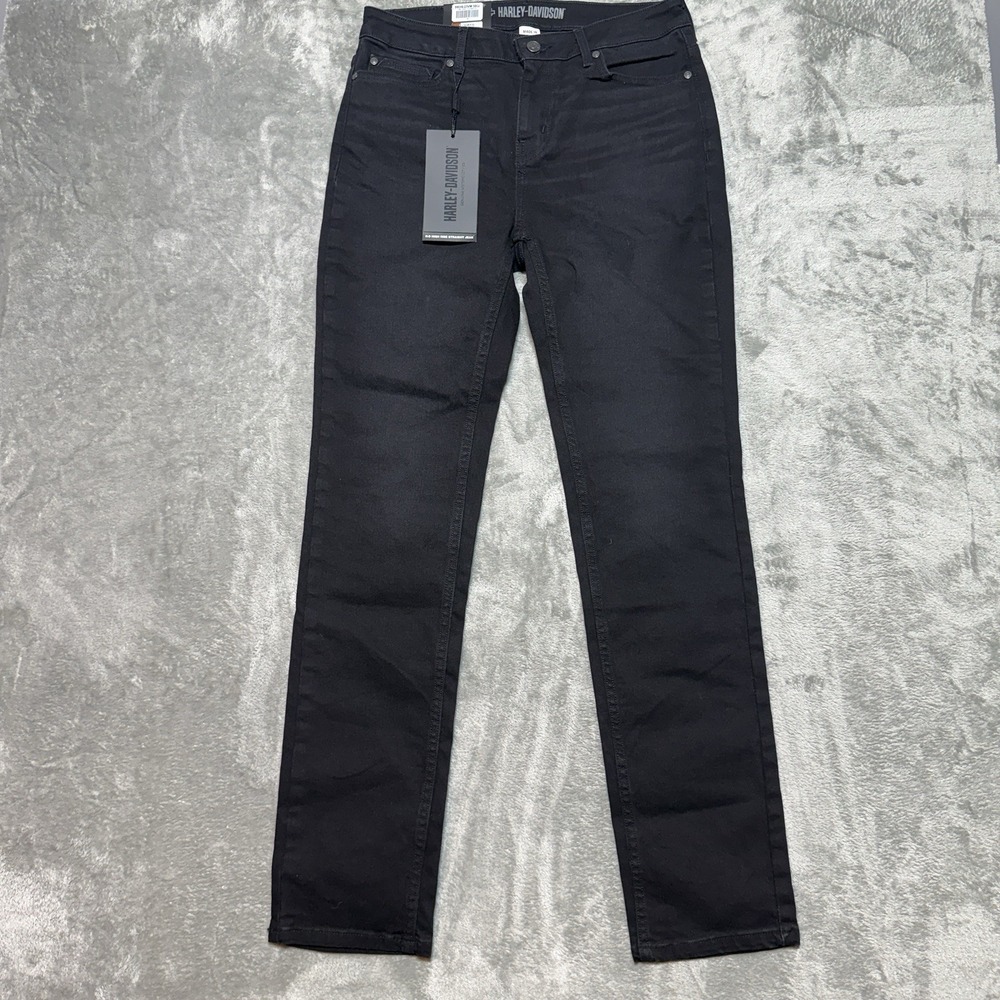 NWT Harley-Davidson High Rise SL Denim Jean 99046-23VW/3000 Black Womens 30x32